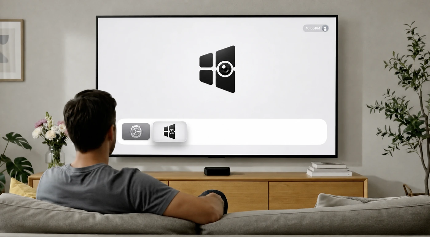 The newly installed Video Wall app opening on the Apple TV