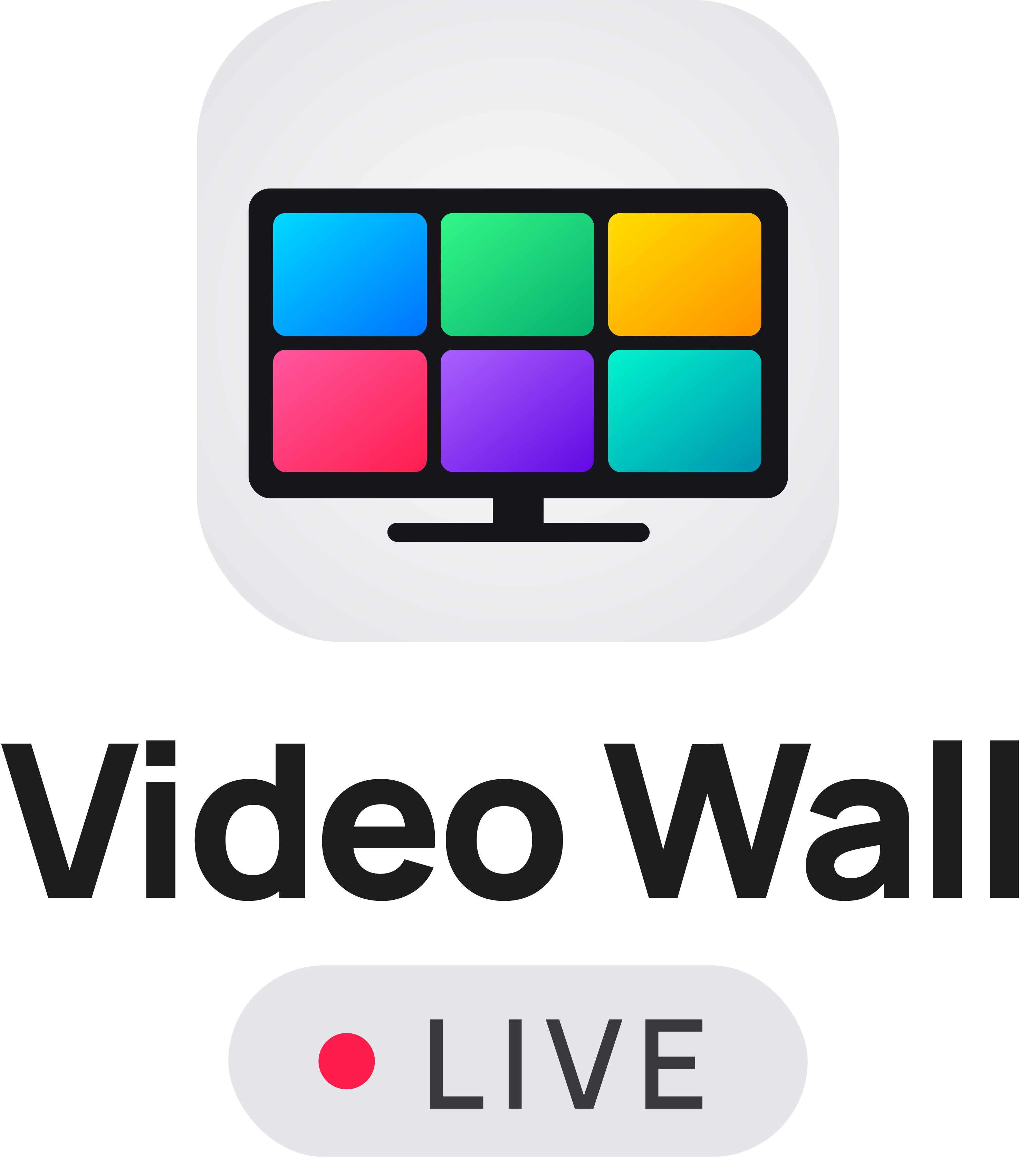 Video Wall Live logo, primary, stacked